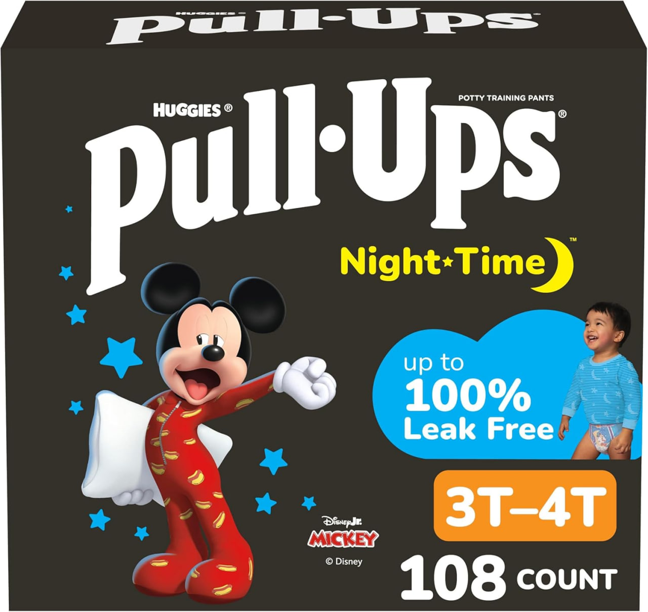 Pull-Ups 男童夜间如厕训练裤，3T-4T 码（32-40 磅），108 片装